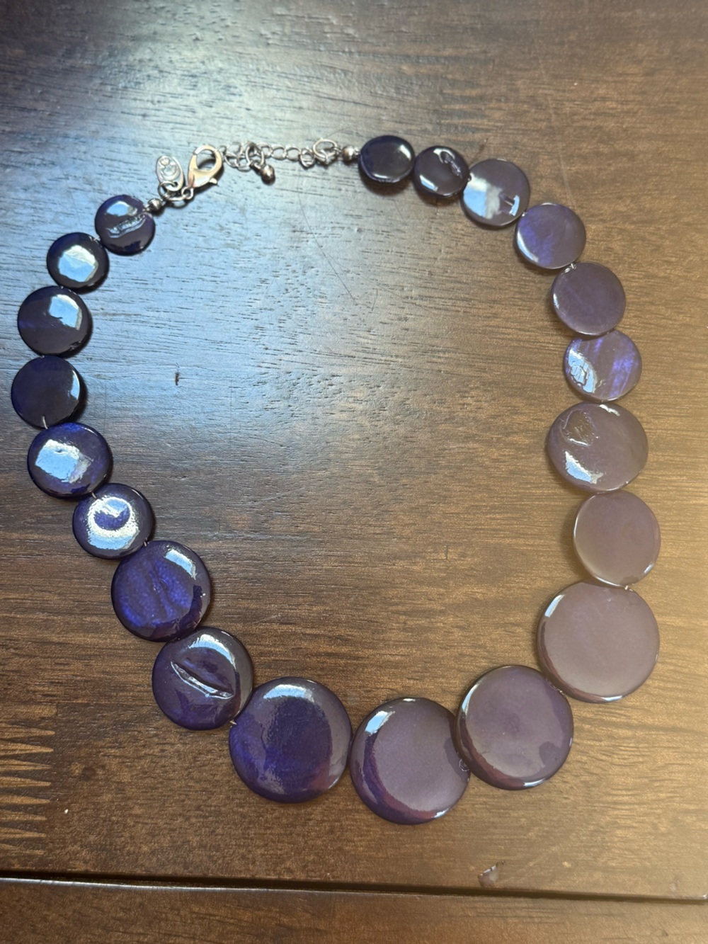Royal Blue Disc Necklace - Women's Fashion Jewelry